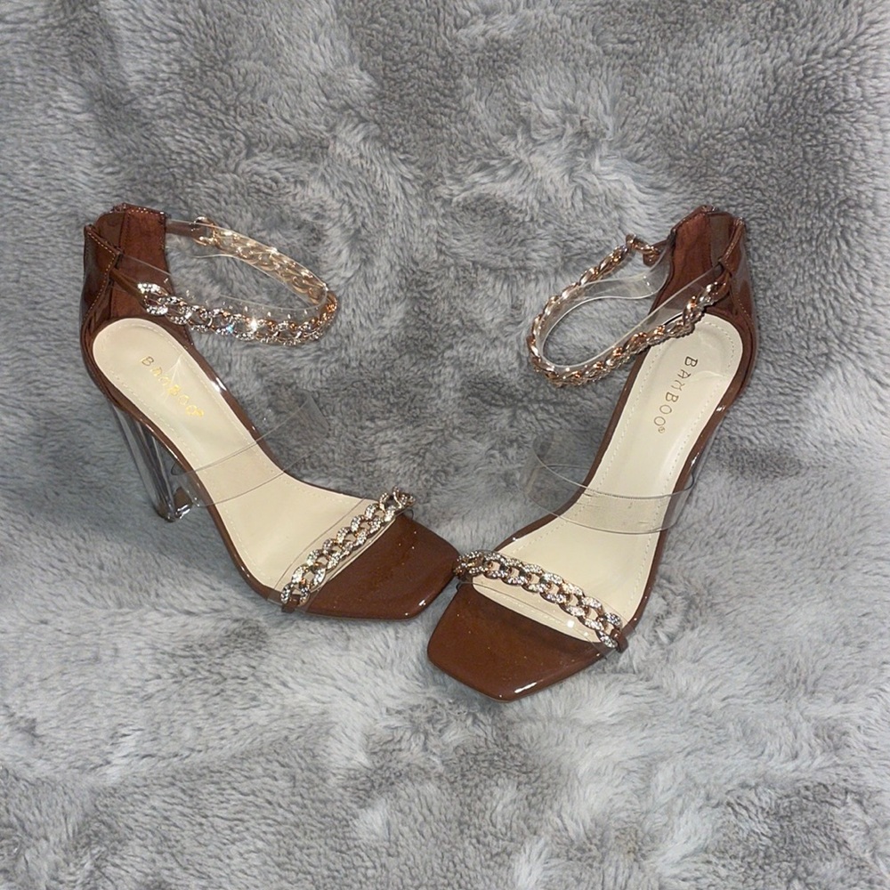 Bamboo wedge heels